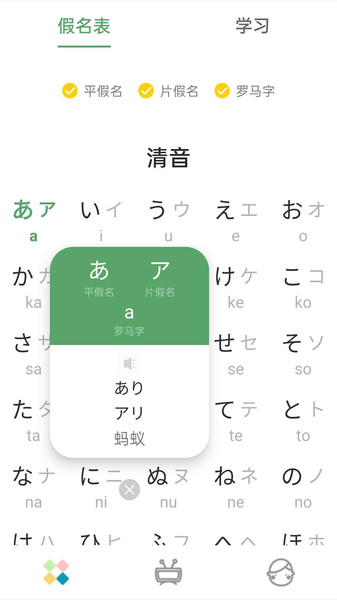 日语五十音图发音表(4)