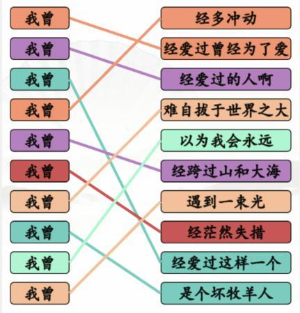 汉字找茬王我曾歌曲连线怎么过?汉字找茬王我曾歌曲攻略